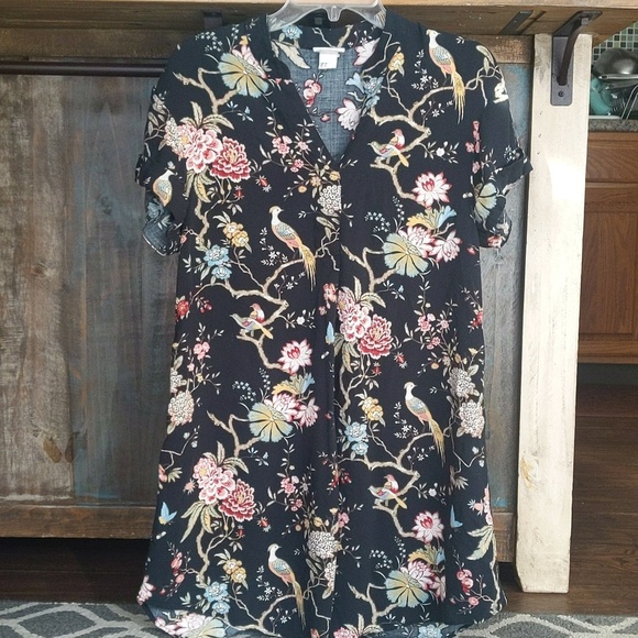 H&M Dresses & Skirts - GP&J Baker X H&M Floral & Bird Tunic Dress Cottage Whimsy Garden - Women's 2